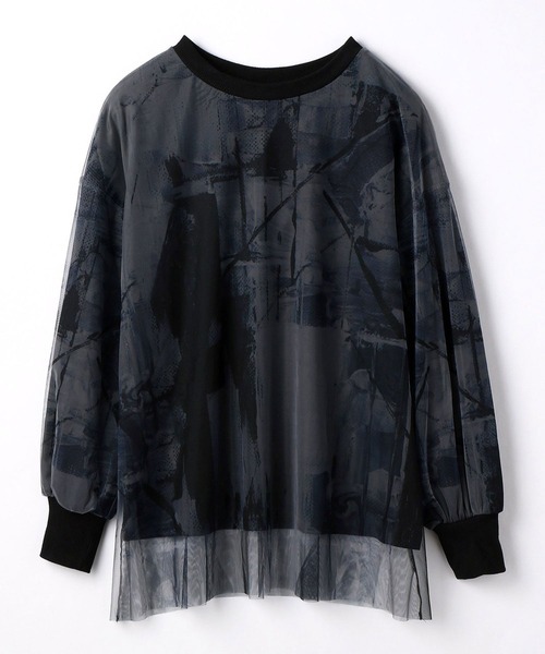 NICOLE white（ニコルホワイト）の「プリントチュールプルオーバー（Tシャツ/カットソー・レディース・ブルー系/ブラック系/その他・FREE）」の16枚目の写真