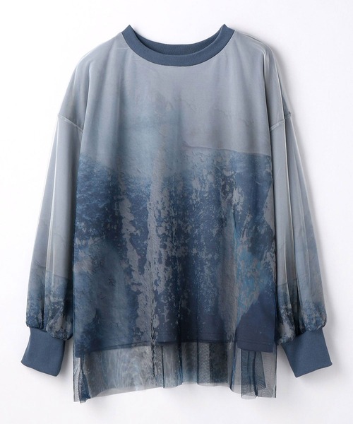 NICOLE white（ニコルホワイト）の「プリントチュールプルオーバー（Tシャツ/カットソー・レディース・ブルー系/ブラック系/その他・FREE）」の17枚目の写真