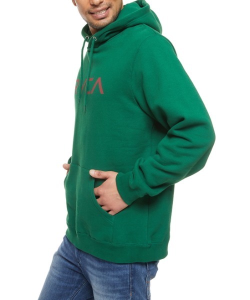 RVCA（ルーカ）の「RVCA メンズ  IV BIG RVCA HD パーカー【2021年秋冬モデル】/ルーカロゴブルオーバーパーカー（パーカー・メンズ・ボルドー/ブラック/ホワイト/モスグリーン/ピンク・SMALL/MEDIUM/LARGE/X-LARGE）」の7枚目の写真