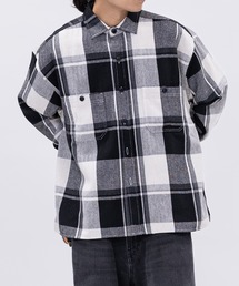 GLOVE HOUSE | 【a】ヘビーネルチェック裏起毛 ルーズシャツ(シャツ/ブラウス)