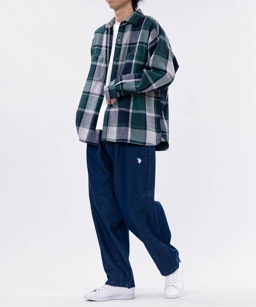 GLOVE HOUSE（グローブハウス）の「【a】ヘビーネルチェック裏起毛　ルーズシャツ（シャツ/ブラウス・メンズ・ネイビー/グリーン/サックスブルー/ブルー/レッド/グリーン系その他/ネイビー系/レッド系その他/ホワイト/イエロー/ベージュ・MEDIUM/LARGE/X-LARGE）」の17枚目の写真