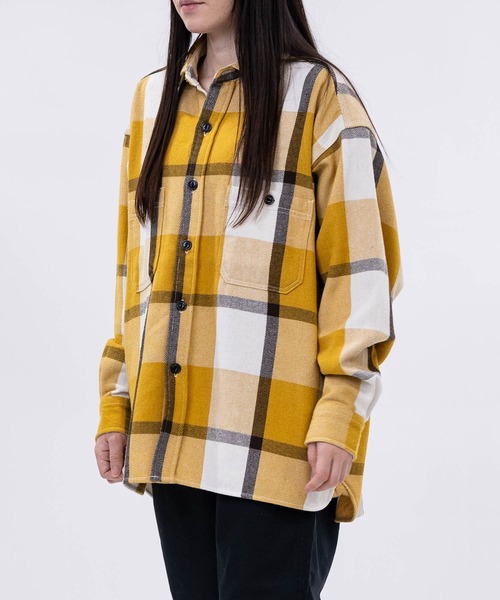 GLOVE HOUSE（グローブハウス）の「【a】ヘビーネルチェック裏起毛　ルーズシャツ（シャツ/ブラウス・メンズ・ネイビー/グリーン/サックスブルー/ブルー/レッド/グリーン系その他/ネイビー系/レッド系その他/ホワイト/イエロー/ベージュ・MEDIUM/LARGE/X-LARGE）」の22枚目の写真