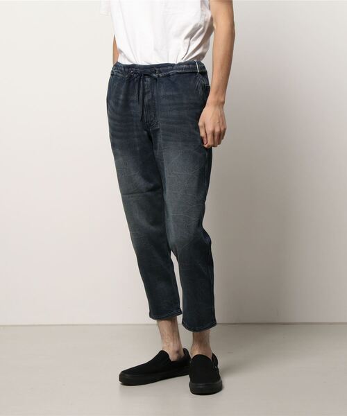 STYLEBLOCK（スタイルブロック）の「裏起毛デニムウエストリブ切替パンツ（デニムパンツ・メンズ・ブルー/ネイビー・M/L）」の2枚目の写真