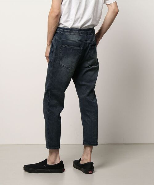 STYLEBLOCK（スタイルブロック）の「裏起毛デニムウエストリブ切替パンツ（デニムパンツ・メンズ・ブルー/ネイビー・M/L）」の4枚目の写真