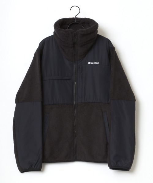 CONVERSE（コンバース）の「CONVERSE/コンバース ボアフリース 切替 スタンドフルジップ/ボアジャケット レディース メンズ ブルゾン（ブルゾン・メンズ・チャコールグレー/ブラック/ベージュ/カーキ/ベージュ系その他・LL/M/L）」の16枚目の写真