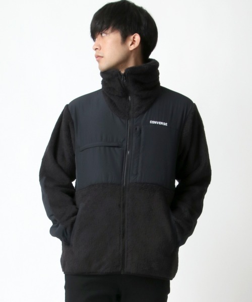 CONVERSE（コンバース）の「CONVERSE/コンバース ボアフリース 切替 スタンドフルジップ/ボアジャケット レディース メンズ ブルゾン（ブルゾン・メンズ・チャコールグレー/ブラック/ベージュ/カーキ/ベージュ系その他・LL/M/L）」の19枚目の写真