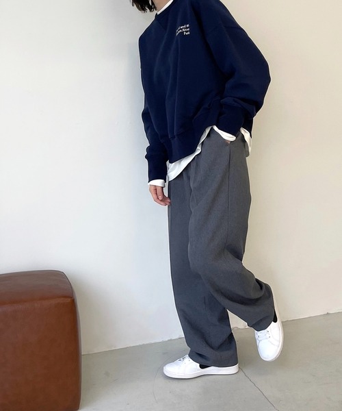 CANAL JEAN（キャナルジーン）の「RED CHOP WORKS(レッドチョップワークス) ダブルタックストレートパンツ（その他パンツ・レディース・ブラック/グレー・38/36）」の11枚目の写真