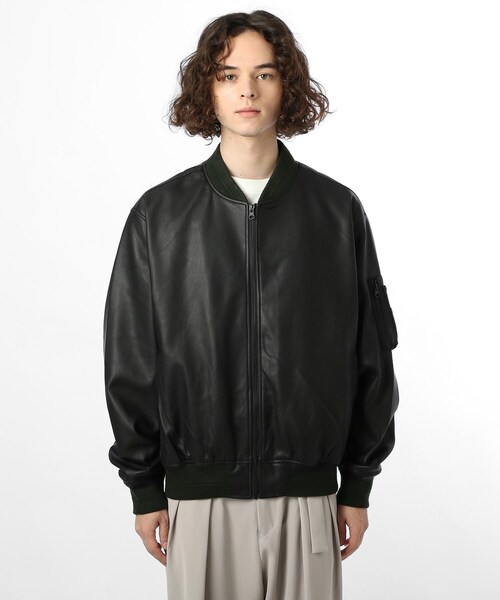 tk.TAKEO KIKUCHI（ティーケータケオキクチ）の「◇フェイクレザーMA-1