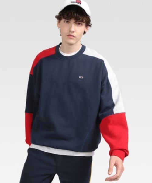 tommy jeans（トミー ジーンズ）の「カラーブロックトレーナー（スウェット・メンズ・ネイビー/ベージュ・LARGE/SMALL/X-LARGE/MEDIUM）」の11枚目の写真
