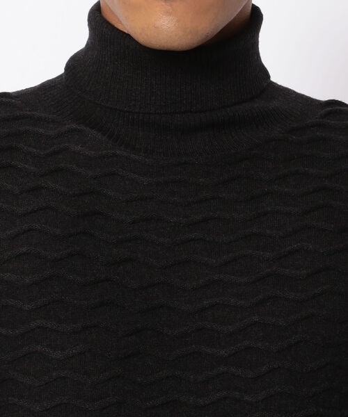 g-stage（ジーステージ）の「g-stage/ジーステージ/ ZEGNA BARUFFAウェーブタートル（ニット/セーター・メンズ・ベージュ/チャコール・46/50/48）」の3枚目の写真
