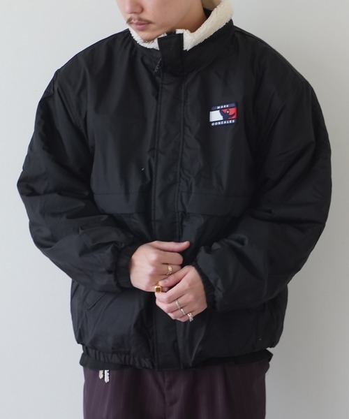 Mark Gonzales(マーク・ゴンザレス)の「【 Mark Gonzales / マークゴンザレス 】 リバーシブル スタンド カラー(ナイロンジャケット・メンズ・ベージュ/ブラック/ネイビー・XL/L/M)」の2枚目の写真