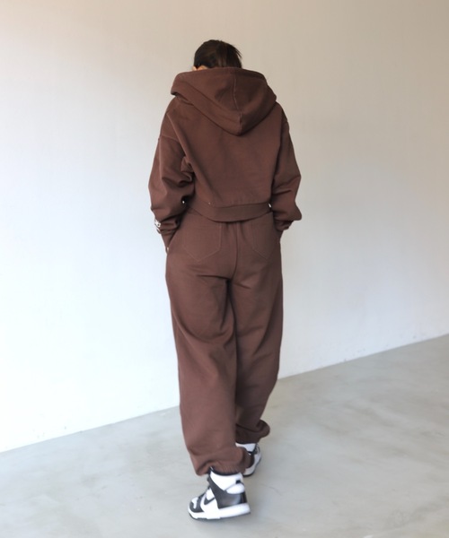 SHAGGIE(シャギー)の「SHAGGIE裏起毛ショートZIPパーカー(パーカー・レディース・ホワイト/ブラック/ブラウン/グレー・FREE)」の12枚目の写真