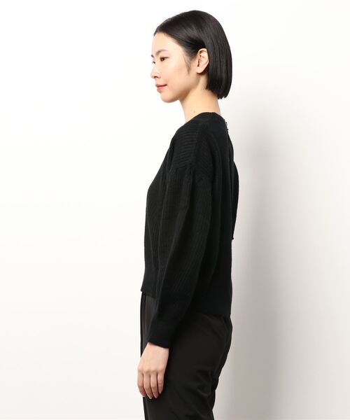 BDONNA（ビドンナ）の「畦編みデザインニットプルオーバー（ニット/セーター・レディース・オフホワイト/ライトパープル/ブラック・MEDIUM）」の4枚目の写真