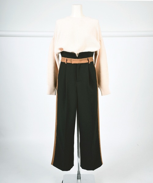 BDONNA（ビドンナ）の「畦編みデザインニットプルオーバー（ニット/セーター・レディース・オフホワイト/ライトパープル/ブラック・MEDIUM）」の6枚目の写真