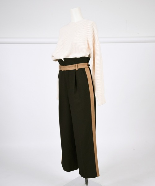 BDONNA（ビドンナ）の「畦編みデザインニットプルオーバー（ニット/セーター・レディース・オフホワイト/ライトパープル/ブラック・MEDIUM）」の7枚目の写真