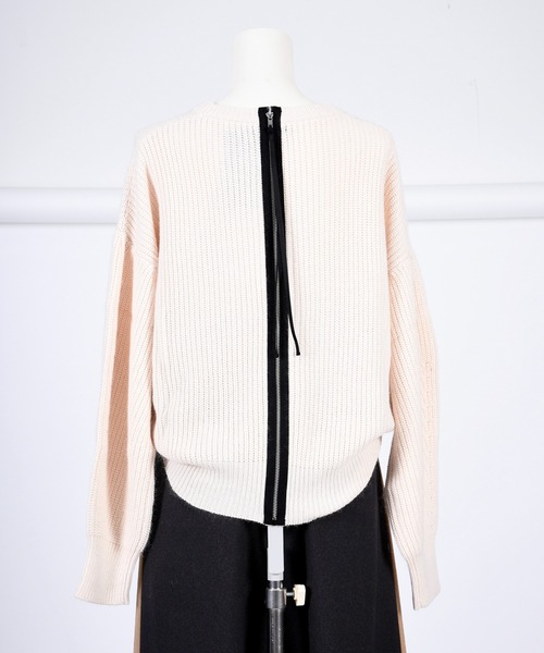 BDONNA（ビドンナ）の「畦編みデザインニットプルオーバー（ニット/セーター・レディース・オフホワイト/ライトパープル/ブラック・MEDIUM）」の12枚目の写真