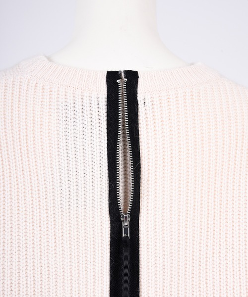 BDONNA（ビドンナ）の「畦編みデザインニットプルオーバー（ニット/セーター・レディース・オフホワイト/ライトパープル/ブラック・MEDIUM）」の13枚目の写真
