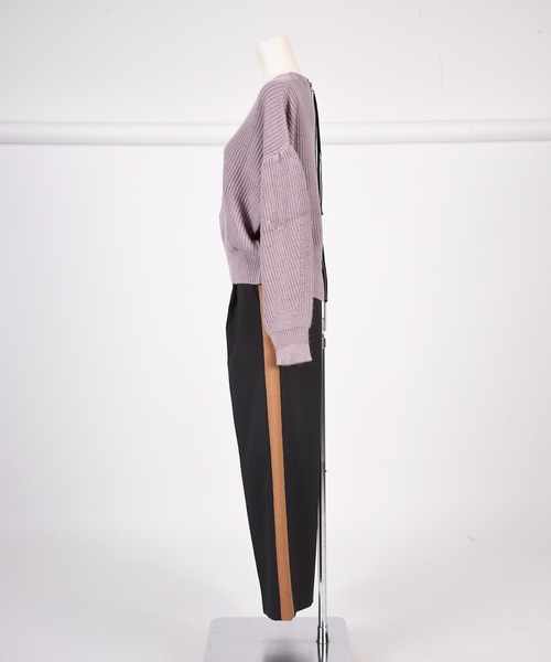 BDONNA（ビドンナ）の「畦編みデザインニットプルオーバー（ニット/セーター・レディース・オフホワイト/ライトパープル/ブラック・MEDIUM）」の18枚目の写真