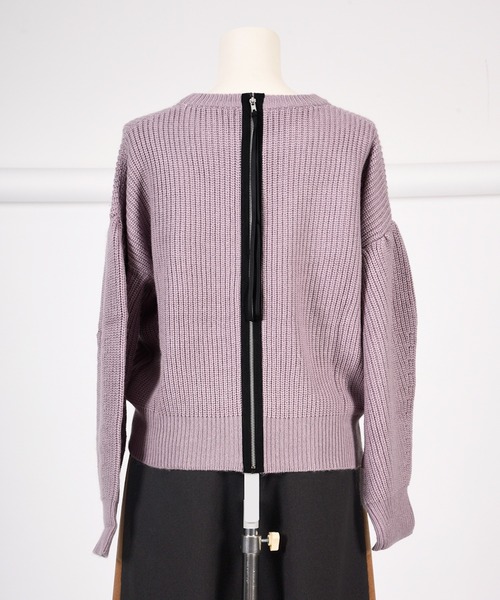 BDONNA（ビドンナ）の「畦編みデザインニットプルオーバー（ニット/セーター・レディース・オフホワイト/ライトパープル/ブラック・MEDIUM）」の20枚目の写真