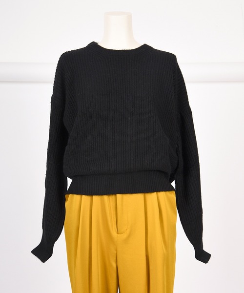 BDONNA（ビドンナ）の「畦編みデザインニットプルオーバー（ニット/セーター・レディース・オフホワイト/ライトパープル/ブラック・MEDIUM）」の22枚目の写真