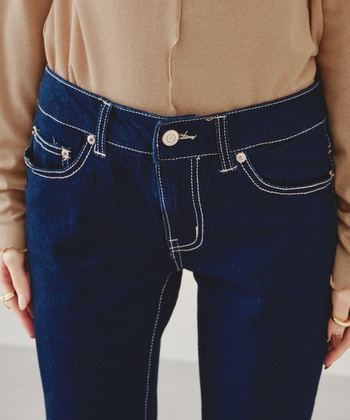 acro（アクロ）の「スーパーストレッチフレアデニムパンツ/AC1245（デニムパンツ・レディース・ネイビー/ブラック・ﾌﾘ-）」の8枚目の写真