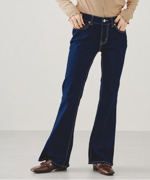 acro（アクロ）の「スーパーストレッチフレアデニムパンツ/AC1245（デニムパンツ・レディース・ネイビー/ブラック・ﾌﾘ-）」の19枚目の写真