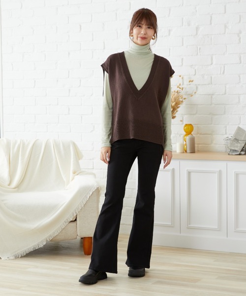 acro（アクロ）の「スーパーストレッチフレアデニムパンツ/AC1245（デニムパンツ・レディース・ネイビー/ブラック・ﾌﾘ-）」の13枚目の写真