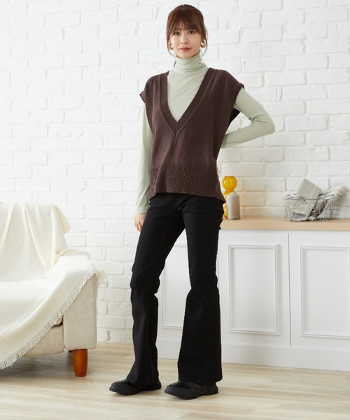 acro（アクロ）の「スーパーストレッチフレアデニムパンツ/AC1245（デニムパンツ・レディース・ネイビー/ブラック・ﾌﾘ-）」の15枚目の写真