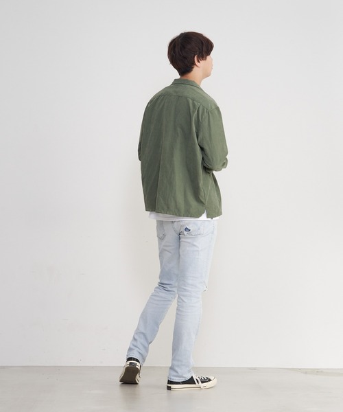 JEANS MATE（ジーンズメイト）の「ポリスエードシャツ　ワンポイントロンT 　2点セット（シャツ/ブラウス・メンズ・チャコールグレー/カーキ/ブルー系その他/スミクロ/ダークベージュ・MEDIUM/LARGE/X-LARGE）」の22枚目の写真