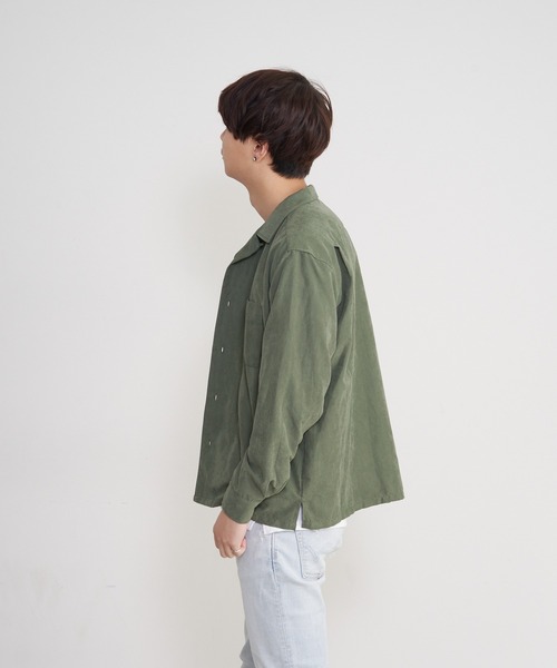 JEANS MATE（ジーンズメイト）の「ポリスエードシャツ　ワンポイントロンT 　2点セット（シャツ/ブラウス・メンズ・チャコールグレー/カーキ/ブルー系その他/スミクロ/ダークベージュ・MEDIUM/LARGE/X-LARGE）」の19枚目の写真
