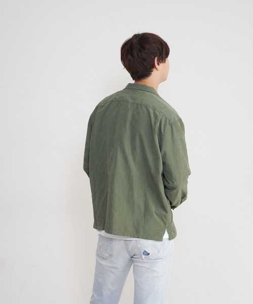 JEANS MATE（ジーンズメイト）の「ポリスエードシャツ　ワンポイントロンT 　2点セット（シャツ/ブラウス・メンズ・チャコールグレー/カーキ/ブルー系その他/スミクロ/ダークベージュ・MEDIUM/LARGE/X-LARGE）」の17枚目の写真