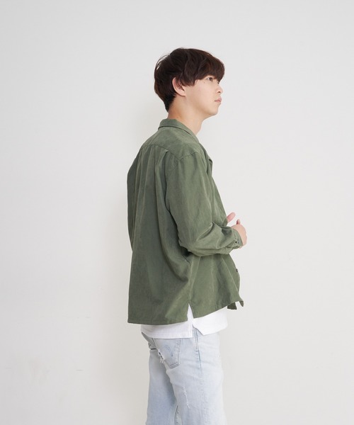 JEANS MATE（ジーンズメイト）の「ポリスエードシャツ　ワンポイントロンT 　2点セット（シャツ/ブラウス・メンズ・チャコールグレー/カーキ/ブルー系その他/スミクロ/ダークベージュ・MEDIUM/LARGE/X-LARGE）」の20枚目の写真