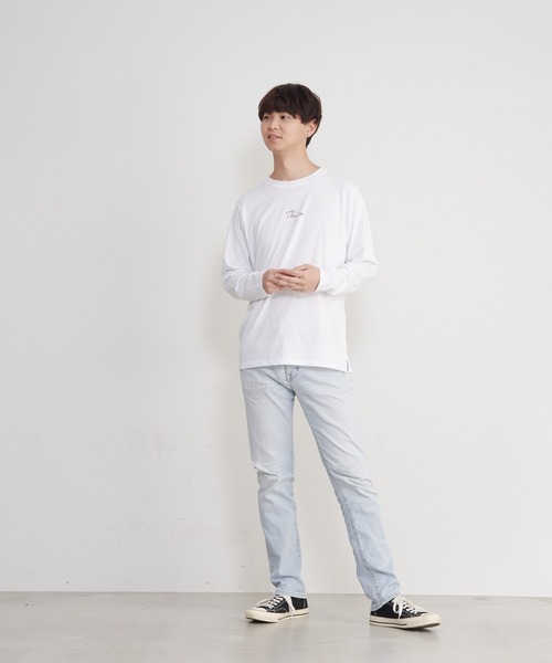 JEANS MATE（ジーンズメイト）の「ポリスエードシャツ　ワンポイントロンT 　2点セット（シャツ/ブラウス・メンズ・チャコールグレー/カーキ/ブルー系その他/スミクロ/ダークベージュ・MEDIUM/LARGE/X-LARGE）」の8枚目の写真