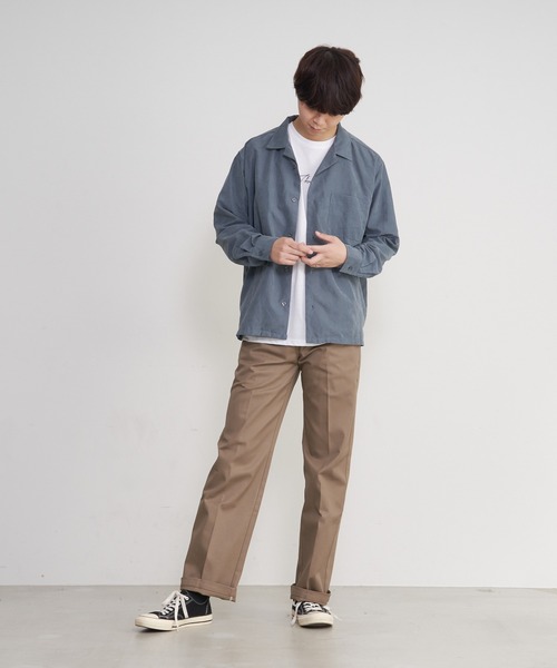 JEANS MATE（ジーンズメイト）の「ポリスエードシャツ　ワンポイントロンT 　2点セット（シャツ/ブラウス・メンズ・チャコールグレー/カーキ/ブルー系その他/スミクロ/ダークベージュ・MEDIUM/LARGE/X-LARGE）」の16枚目の写真