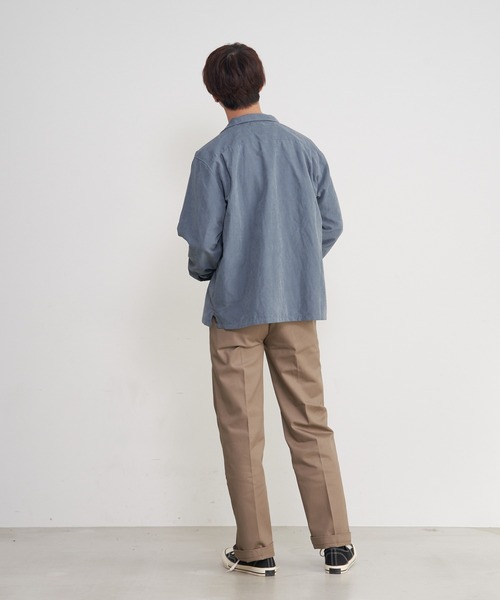 JEANS MATE（ジーンズメイト）の「ポリスエードシャツ　ワンポイントロンT 　2点セット（シャツ/ブラウス・メンズ・チャコールグレー/カーキ/ブルー系その他/スミクロ/ダークベージュ・MEDIUM/LARGE/X-LARGE）」の12枚目の写真