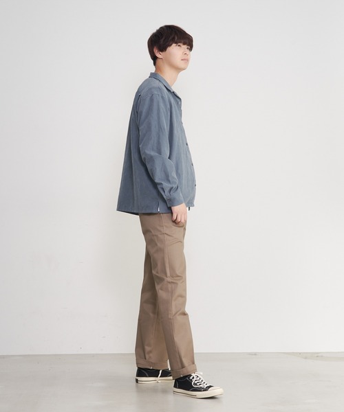 JEANS MATE（ジーンズメイト）の「ポリスエードシャツ　ワンポイントロンT 　2点セット（シャツ/ブラウス・メンズ・チャコールグレー/カーキ/ブルー系その他/スミクロ/ダークベージュ・MEDIUM/LARGE/X-LARGE）」の13枚目の写真