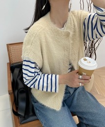 NEUNA | 【ファッションインフルエンサー＿＿hysaymさん×Neuna】モヘアライクニットベスト(ベスト)
