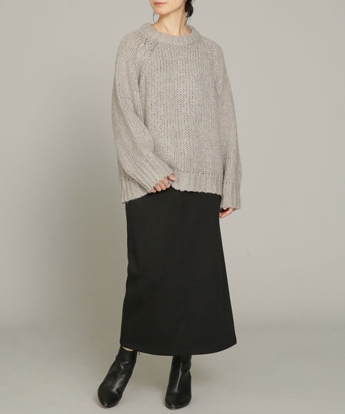 NANO universe（ナノユニバース）の「ウール混ストレッチチャンキーニットプルオーバー（ニット/セーター・レディース・オフホワイト/ブラウン/グレー・FREE）」の11枚目の写真