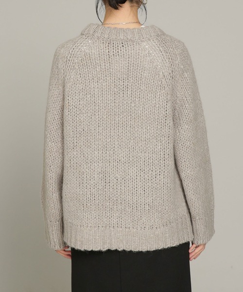NANO universe（ナノユニバース）の「ウール混ストレッチチャンキーニットプルオーバー（ニット/セーター・レディース・オフホワイト/ブラウン/グレー・FREE）」の5枚目の写真