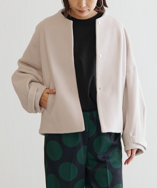 BONbazaar（ボンバザール）の「ニューイングランドラムノーカラーショートCT VIROFF(抗ウイルス)（その他アウター・レディース・ホワイト系その他/モカ/ブラック・FREE）」の21枚目の写真