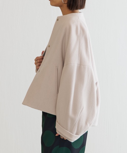 BONbazaar（ボンバザール）の「ニューイングランドラムノーカラーショートCT VIROFF(抗ウイルス)（その他アウター・レディース・ホワイト系その他/モカ/ブラック・FREE）」の19枚目の写真