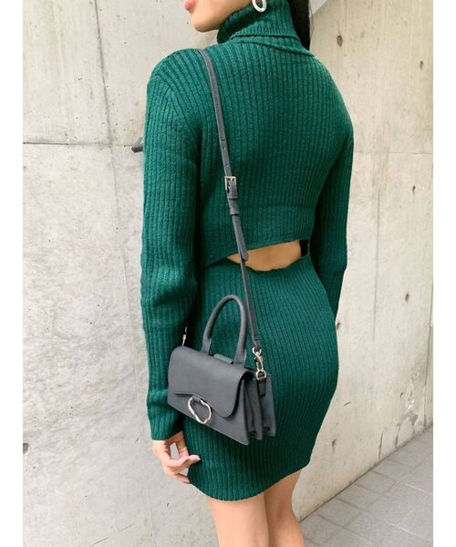 EMODA（エモダ）の「バックオープンリブワンピース（ワンピース・レディース・アイボリー/ブラック/グリーン・FREE）」の10枚目の写真