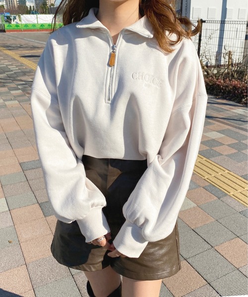 apres jour（アプレジュール）の「ハーフジップスウェット【ZOZOTOWN限定アイテム】（スウェット・レディース・アイボリー/ブラック/マスタード・X-LARGE/フリー）」の5枚目の写真