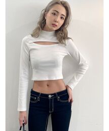 デコルテオープンボトルネックTOPS