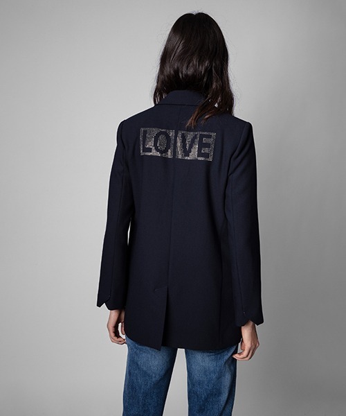 ZADIG&VOLTAIRE（ザディグ　エ　ヴォルテール）の「VIVA STRASS LOVE NOW（テーラードジャケット・レディース・ネイビー・34/36）」の1枚目の写真