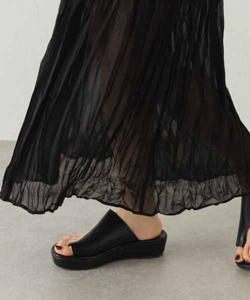 Kastane(カスタネ)の「【WEB限定/サイズ展開あり】ワッシャーシフォン無地ワンピース(ワンピース・レディース・ブラック/アイボリー/ピンクベージュ/オフホワイト・FREE/0)」の8枚目の写真