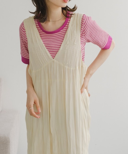 Kastane(カスタネ)の「【WEB限定/サイズ展開あり】ワッシャーシフォン無地ワンピース(ワンピース・レディース・ブラック/アイボリー/ピンクベージュ/オフホワイト・FREE/0)」の16枚目の写真