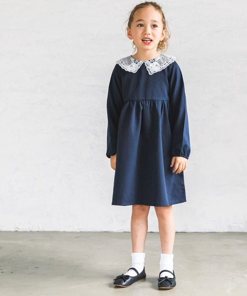 pairmanon（ペアマノン）の「レース襟付きフォーマルワンピース（ワンピース・キッズ・ブラック/ネイビー/グレー系その他6/ブルー系その他2/ベージュ/ピンク系その他6・90/100/110/120/130/140/150）」の5枚目の写真