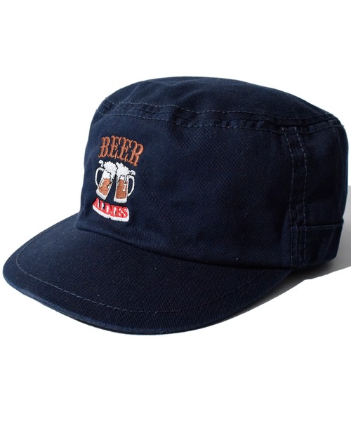 ALDIES(アールディーズ)の「Beer Work Cap / ビアーワークキャップ(キャップ・メンズ・ネイビー/オリーブ/ベージュ/ブラック・FREE)」の4枚目の写真