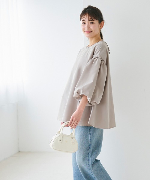 coca（coca）（コカ）の「＼新色追加／袖バルーンAラインブラウス（シャツ/ブラウス・レディース・ホワイト/ブラック/ダークブルー/ブラウン/ライトベージュ/ライトピンク/ネイビー/アイボリー/グレイッシュベージュ/ライトブルー・M/L）」の20枚目の写真